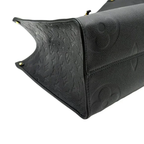 LOUIS VUITTON  Onthego MM Giant Monogram Empreinte Leather Tote Bag Black - Picture 9 of 12